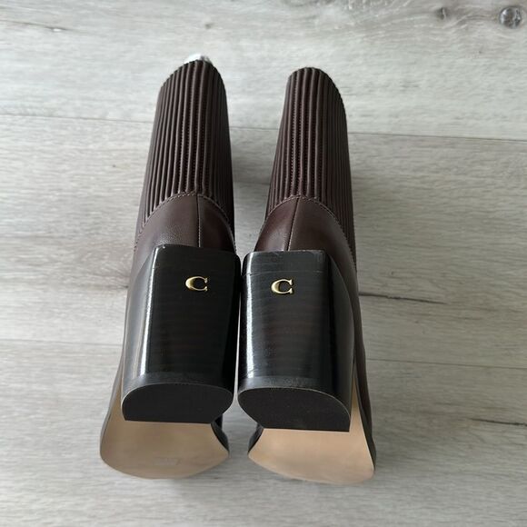 Coach Prestyn Leather Boots Maple 5 NWT IN BOX - Picture 9 of 12